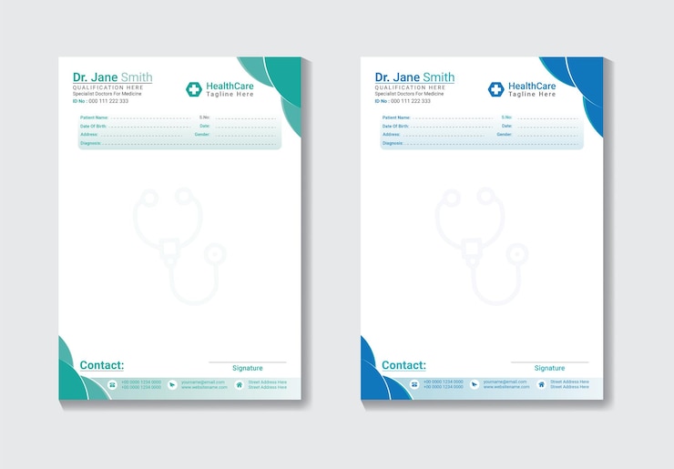 Vektor ärzte briefkopf und krankenhaus medizinische rezepte design adobe illustrator