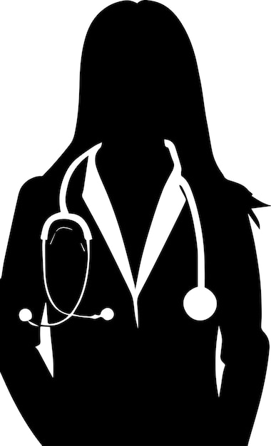 Vektor Ärztin, silhouette, abbildung, 6