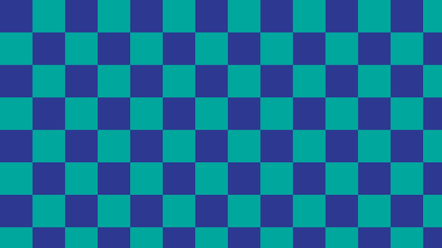 Ästhetische blaue und grüne checker-gingham-karo-schachbrett-tapetenillustration perfekt für tapetenhintergrund-postkartenhintergrund