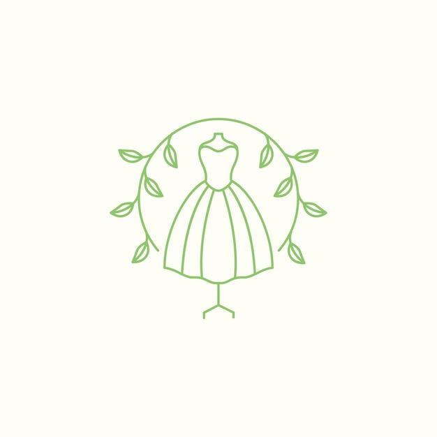 Ästhetisches kleid mit blatt-logo-design