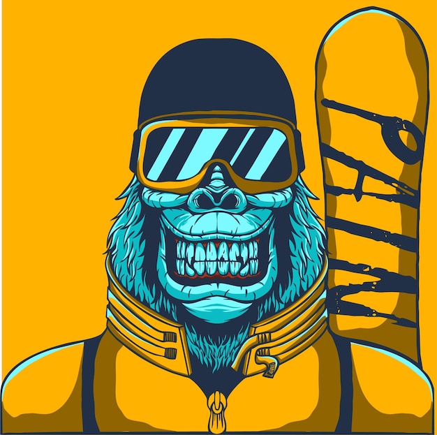 Vektor affen-snowboard-vektor