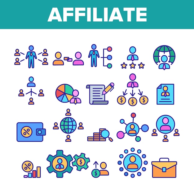 Affiliate-Elemente Icons Set