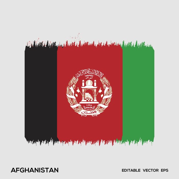 Afghanistan-Flaggenpinselstrich Afghanistan-Flaggenpinsel-Vektorillustration