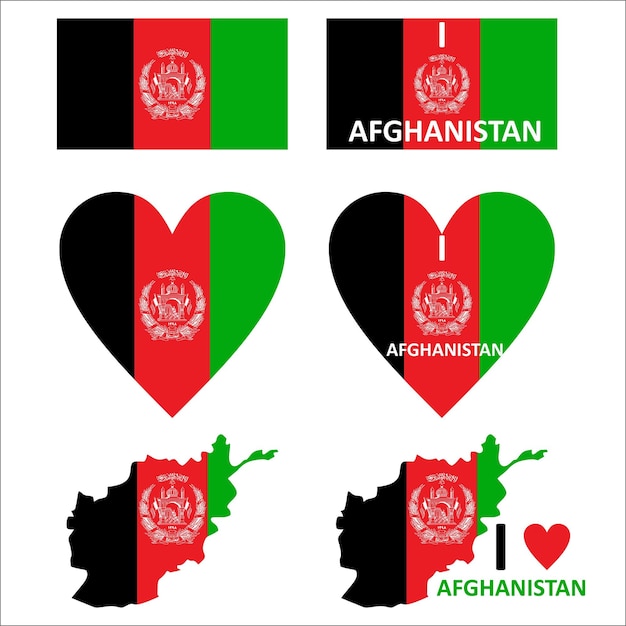 Afghanistan-Liebes-Wangen-Flagge