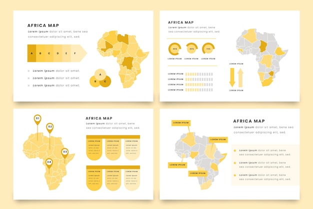 Afrika-karten-infografik im flachen design