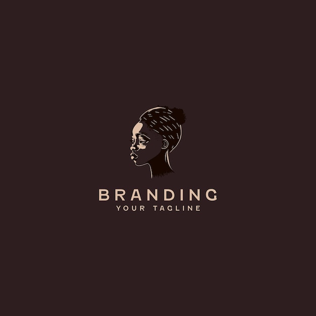 Afrikanische Frau Kopf Logo-Design-Vorlage