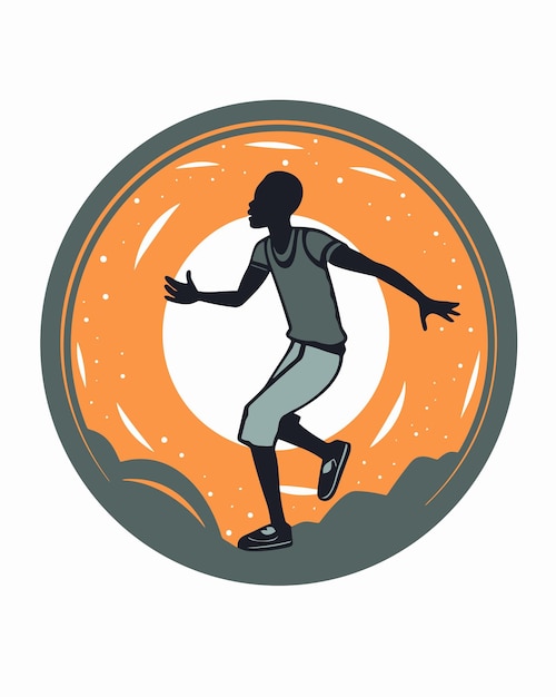 Vektor afrikanischer mann tanzt logo