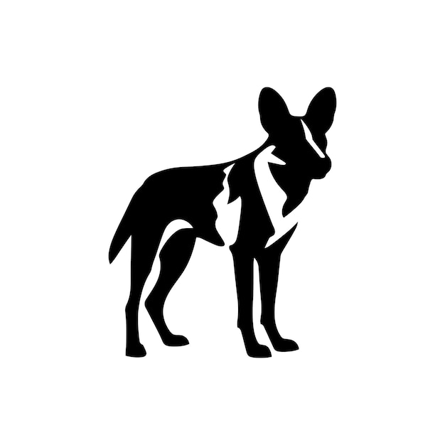 Vektor afrikanischer wildhund-icon auf weißem hintergrund einfache vektorillustration