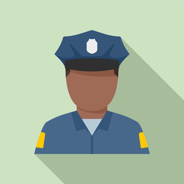 Vektor afroamerikanisches polizisten-symbol flache illustration des afroamerikanischen polizisten-vektorsymbols für webdesign