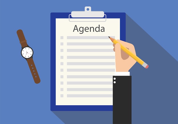 Agenda-meeting-to-do-liste in der zwischenablage