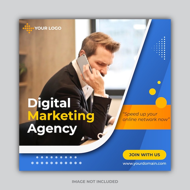 Agentur für digitales marketing banner template premium