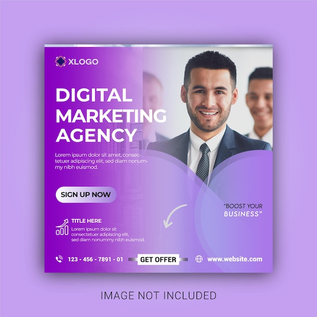 Agentur für digitales Marketing Facebook Instagram Squire Social Media Post Instagram Vektorvorlage eps