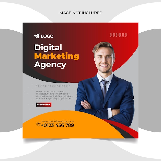 Agentur für digitales Marketing Social-Media-Post-Banner und Instagram-Post-Design Premium PSD Premium Vect