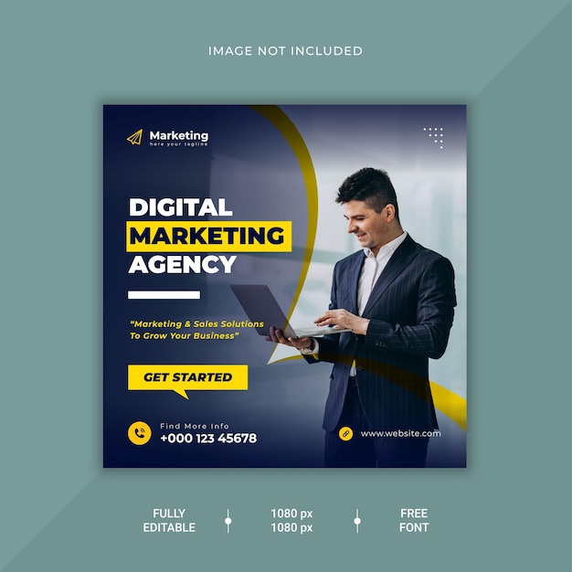 Agentur für digitales Marketing Social Post Template und Web-Banner-Design