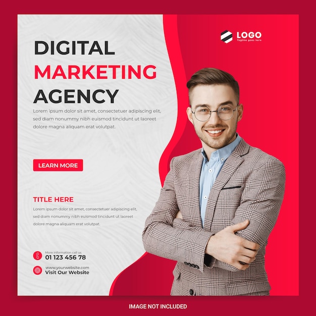 Agentur für digitales Marketing und Corporate Social Media Post Vorlage