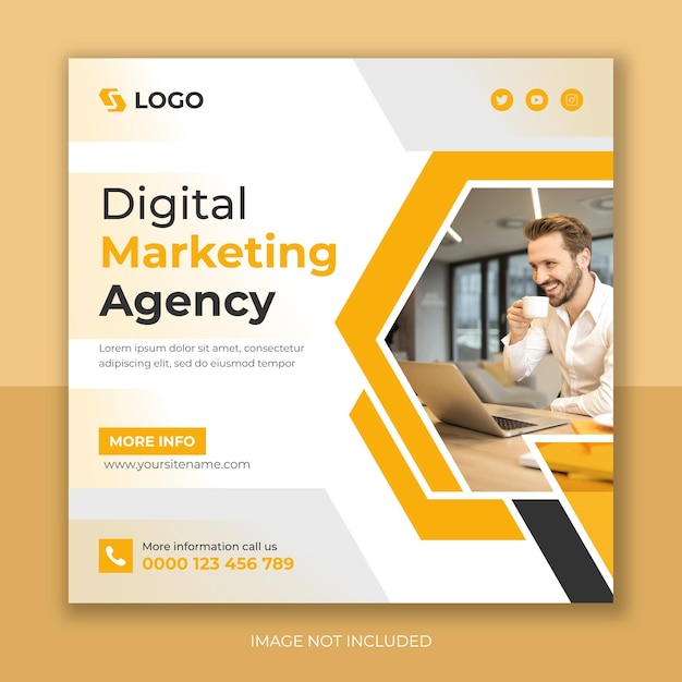 Agentur für digitales marketing und corporate social media-postdesign-vorlage premium-vektor