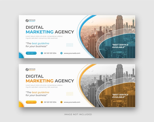 Agentur für digitales Marketing und moderne kreative Web-Banner-Vorlage