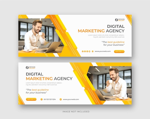 Agentur für digitales marketing und moderne kreative web-banner-vorlage