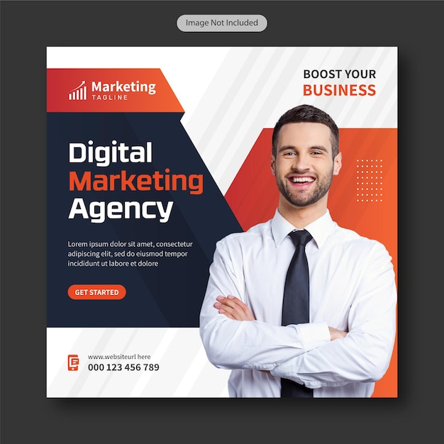 Agentur für digitales Marketing und Unternehmens-Social-Media-Post und Instagram-Post-Web-Banner-Vorlage