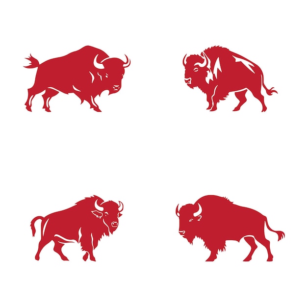 Aggressive bull logo icon set premium vector design illustration red bull logo set auf weißem hintergrund.