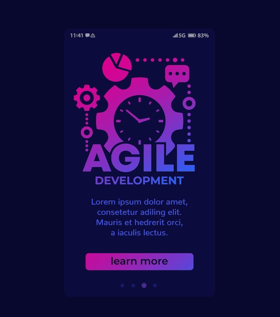 Agile softwareentwicklung, mobiles vektordesign