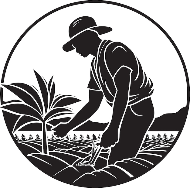 Agrarisches erbe landwirtschaft logo vektordesign ländliche rhythmen landwirtschaft ikonisches emblem