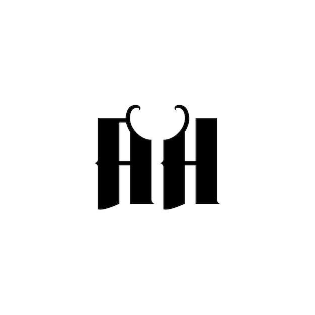 AH-Monogramm-Logo-Design, Buchstabe, Text, Name, Symbol, monochromes Logo, Alphabet-Zeichen, einfaches Logo