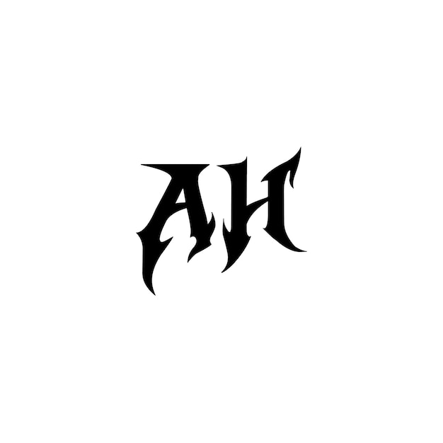 AH-Monogramm-Logo-Design, Buchstabe, Text, Name, Symbol, monochromes Logo, Alphabet-Zeichen, einfaches Logo