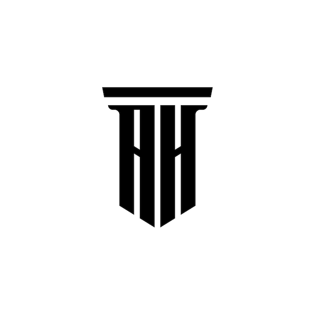 AH-Monogramm-Logo-Design, Buchstabe, Text, Name, Symbol, monochromes Logo, Alphabet-Zeichen, einfaches Logo
