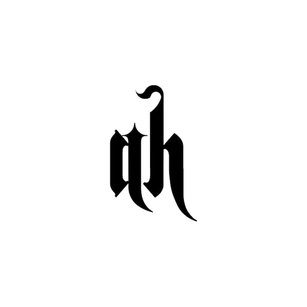 AH-Monogramm-Logo-Design, Buchstabe, Text, Name, Symbol, monochromes Logo, Alphabet-Zeichen, einfaches Logo