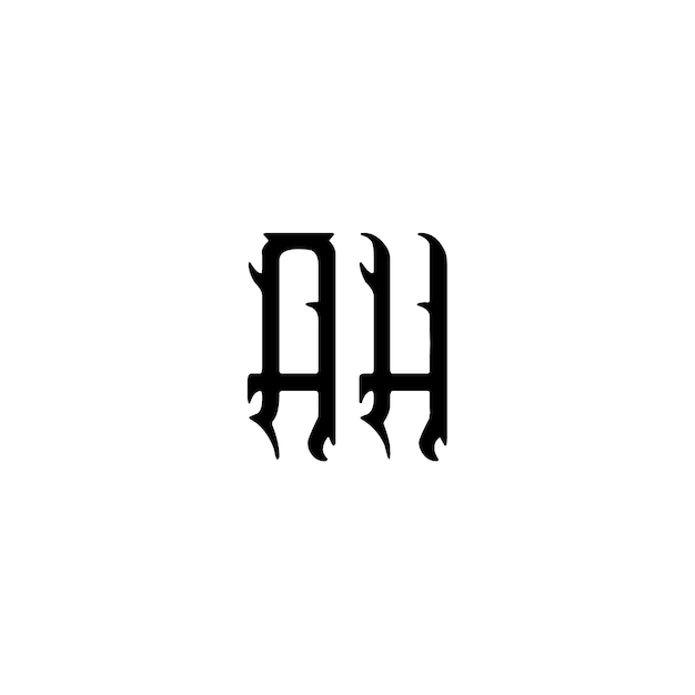 AH-Monogramm-Logo-Design, Buchstabe, Text, Name, Symbol, monochromes Logo, Alphabet-Zeichen, einfaches Logo