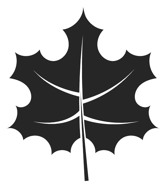 Ahornblatt schwarze silhouette symbol für die natursaison