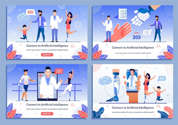 AI für behinderte Kinder und Erwachsene Banner Set