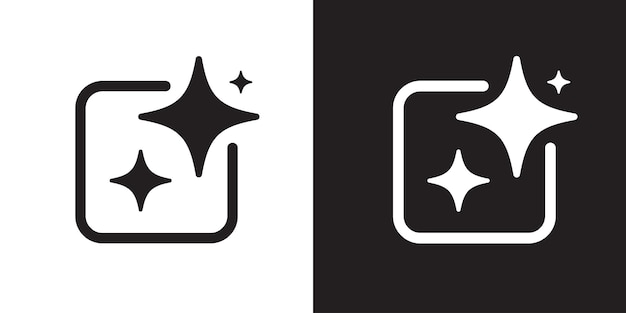 Ai-generiertes Ikon AI-Stern- und Quadrat-Ikon Werkzeuge zum Generieren aus dem Text Computer-Hilfe-Assistent Konzept für die Verarbeitung großer Daten Icon-Element-Design für App und Web Vektor-Illustration