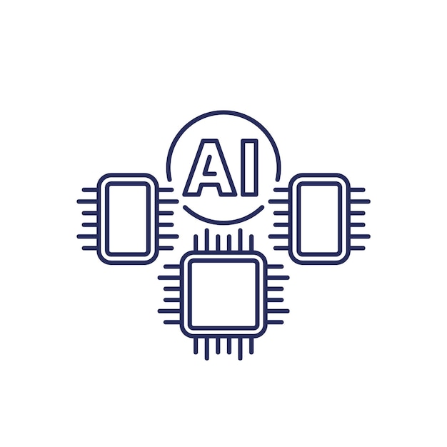 Ai-optimiertes hardware-linien-symbol