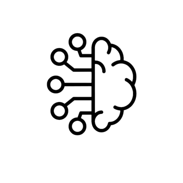 Ai-Technologie-Glyph-Linien-Symbol Ein dünnes Linien-Ikon, das überall angewendet werden kann Einfaches Pixel perfekt