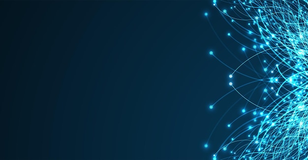 AI-Technologie Konzept der künstlichen Intelligenz Blaue und Punktlinien