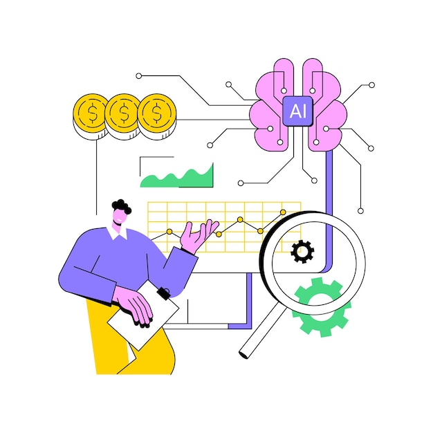 AIA-analysierte Marktforschung abstrakte Konzeptvektorillustration
