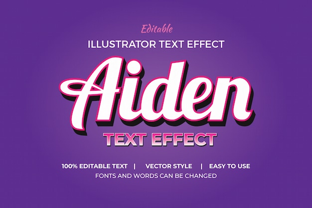 Aiden editable text effect