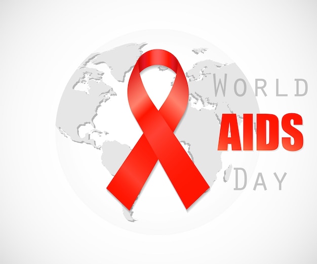 Aids awareness red ribbon isoliert auf hintergrund vektor-illustration eps 10