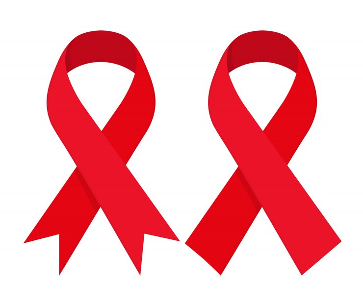 Vektor aids awareness red ribbon