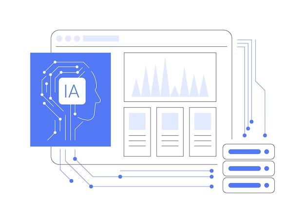 AIEnhanced Data Analytics abstrakte Konzeptvektor-Illustration