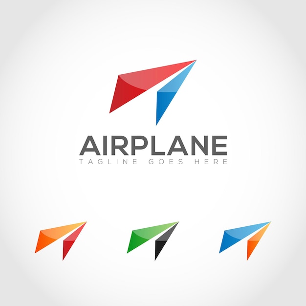 Airplane logo template-design free vector