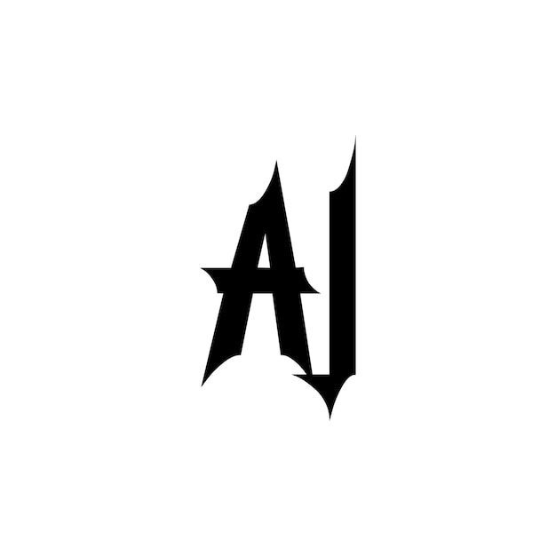 Aj-monogramm-logo-design, buchstabe, text, name, symbol, einfarbig, logo, alphabet, zeichen, einfaches logo