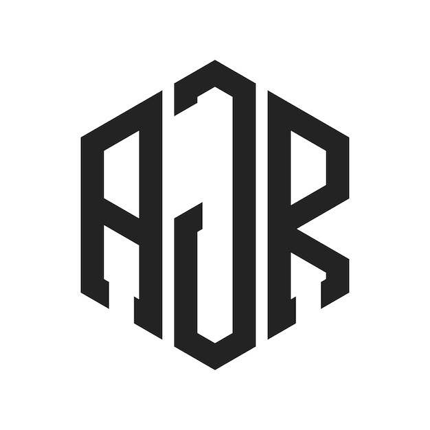AJR-Logo-Design Anfangsbuchstaben AJR-Monogramm-Logo in sechseckiger Form