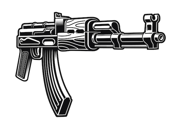 Vektor ak 47 riffelillustration isoliert auf weiß