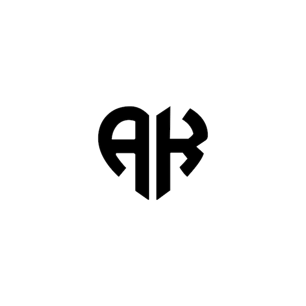 AK-Monogramm-Logo-Design, Buchstabe, Text, Name, Symbol, einfarbig, Logo, Alphabet, Zeichen, einfaches Logo