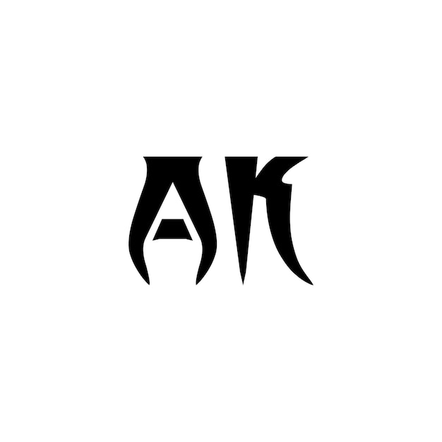 AK-Monogramm-Logo-Design, Buchstabe, Text, Name, Symbol, einfarbig, Logo, Alphabet, Zeichen, einfaches Logo