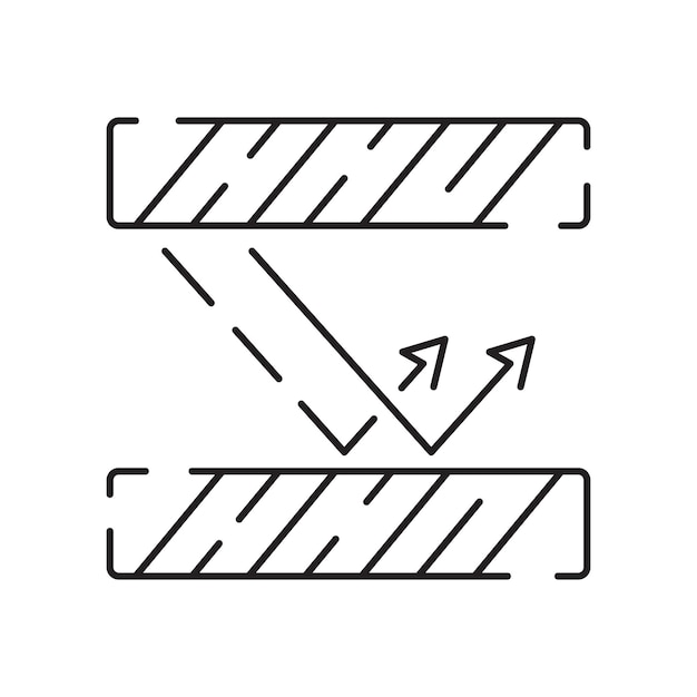 Akademische Bildung Disziplinen Physik Wissenschaft Linie Symbol Vektor Illustration Zeichen und Testinstrumente