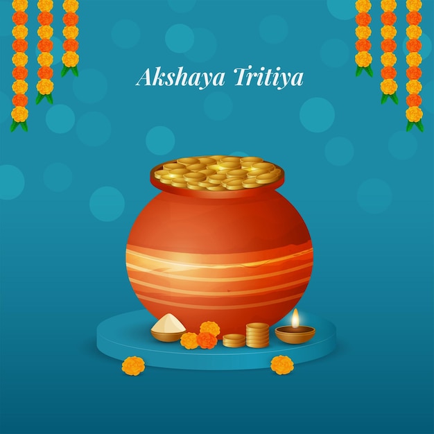 Vektor akshay tritiya festival feier template mit element